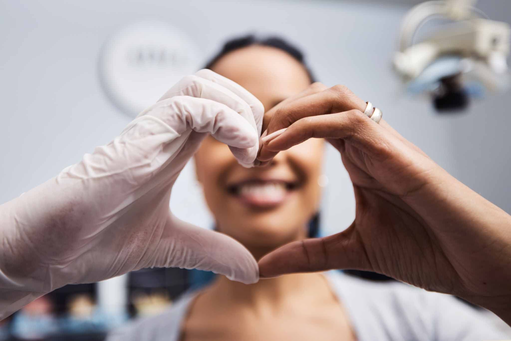Female patient at dental office